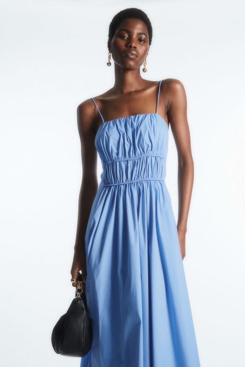 Rochie Dama COS Gathered Bustier Midi Albastri Deschis | AYOTG-1736