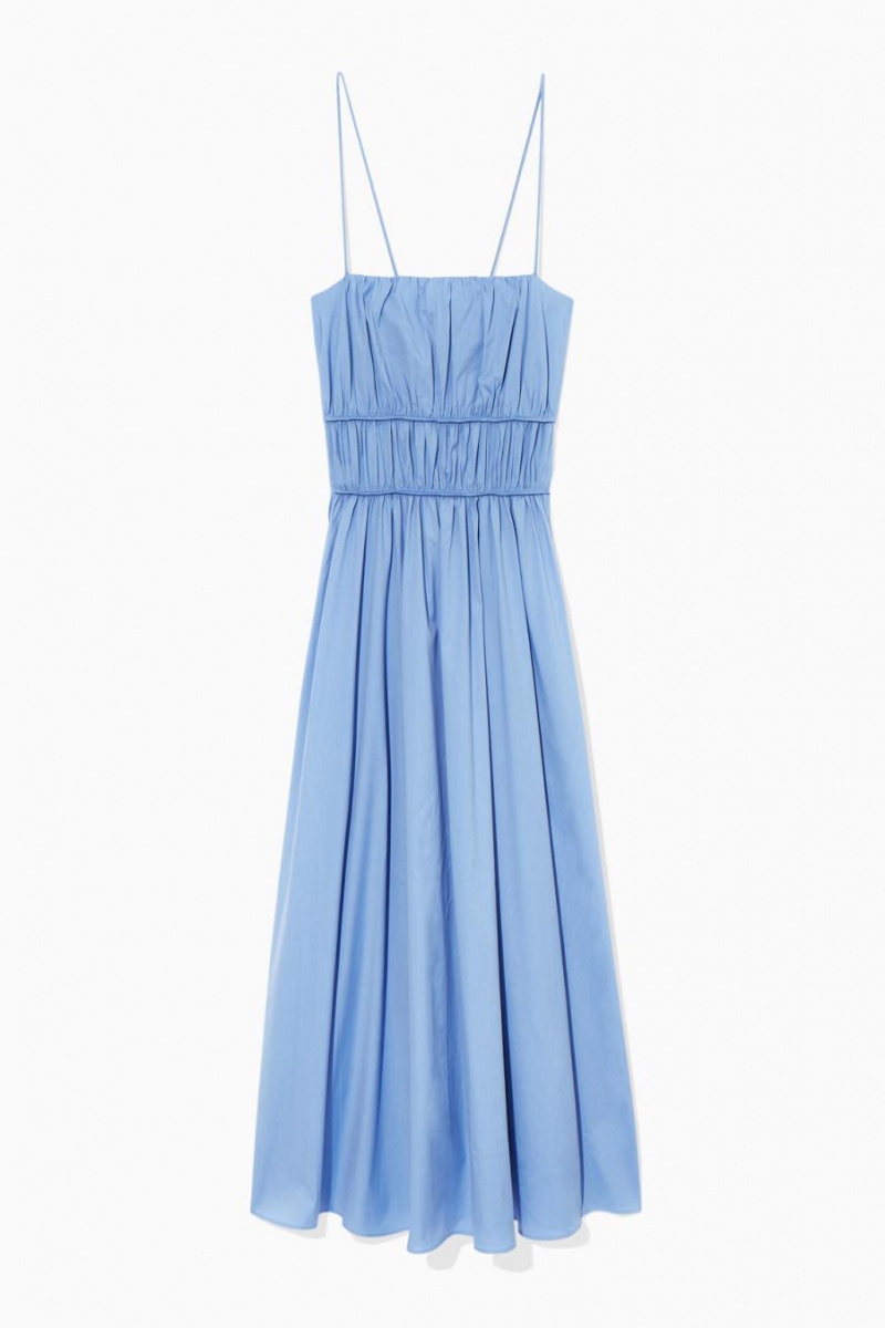 Rochie Dama COS Gathered Bustier Midi Albastri Deschis | AYOTG-1736