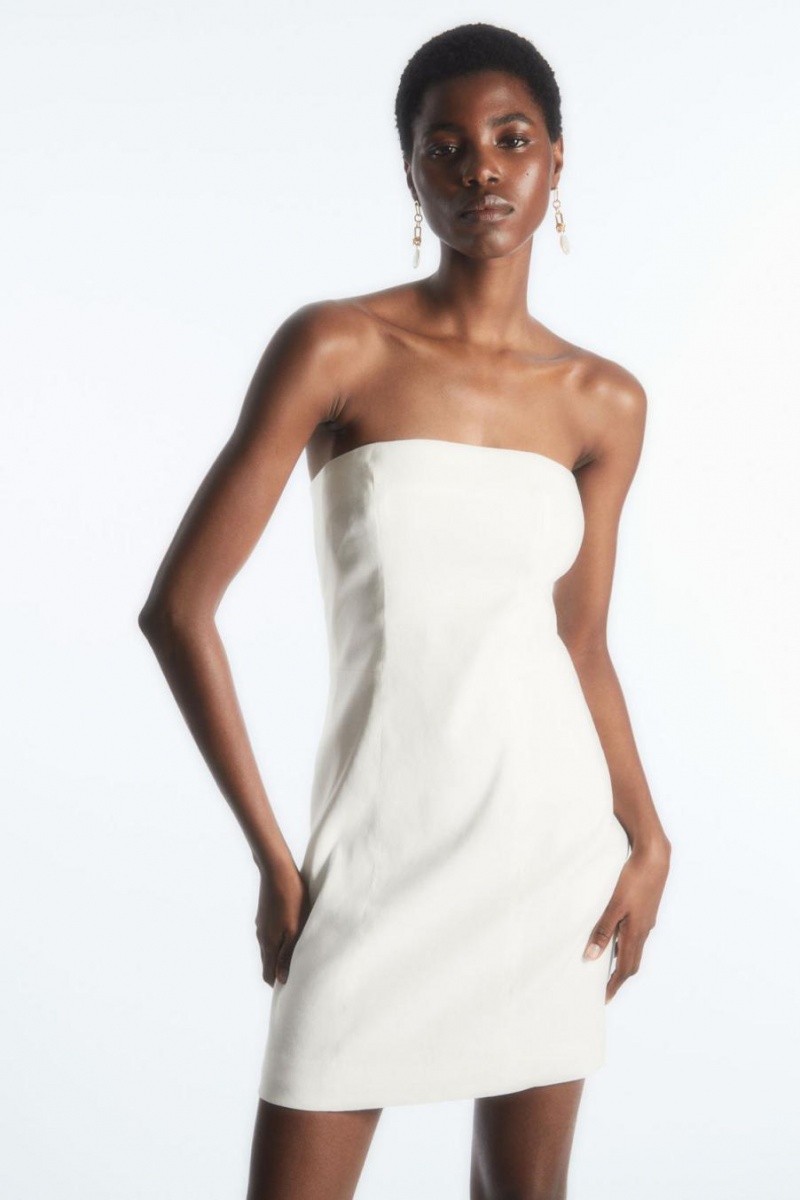 Rochie Dama COS Linen-blend Mini Bustier Albi | ZHMVC-9506