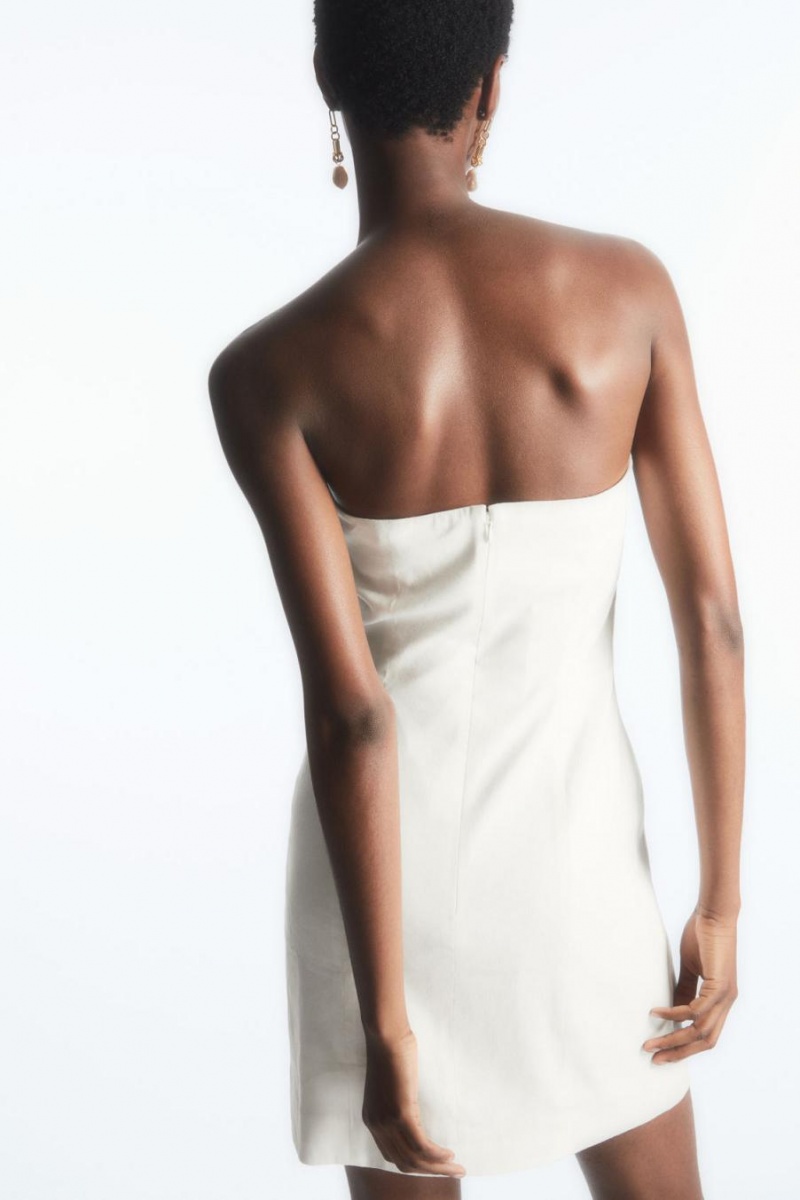 Rochie Dama COS Linen-blend Mini Bustier Albi | ZHMVC-9506