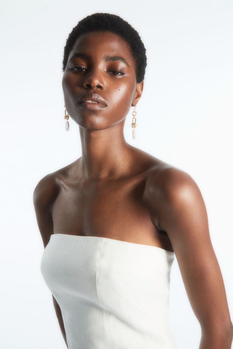 Rochie Dama COS Linen-blend Mini Bustier Albi | ZHMVC-9506