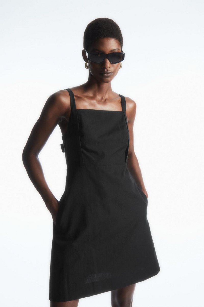 Rochie Dama COS Open-back Mini Pinafore Negrii | VGINO-0584