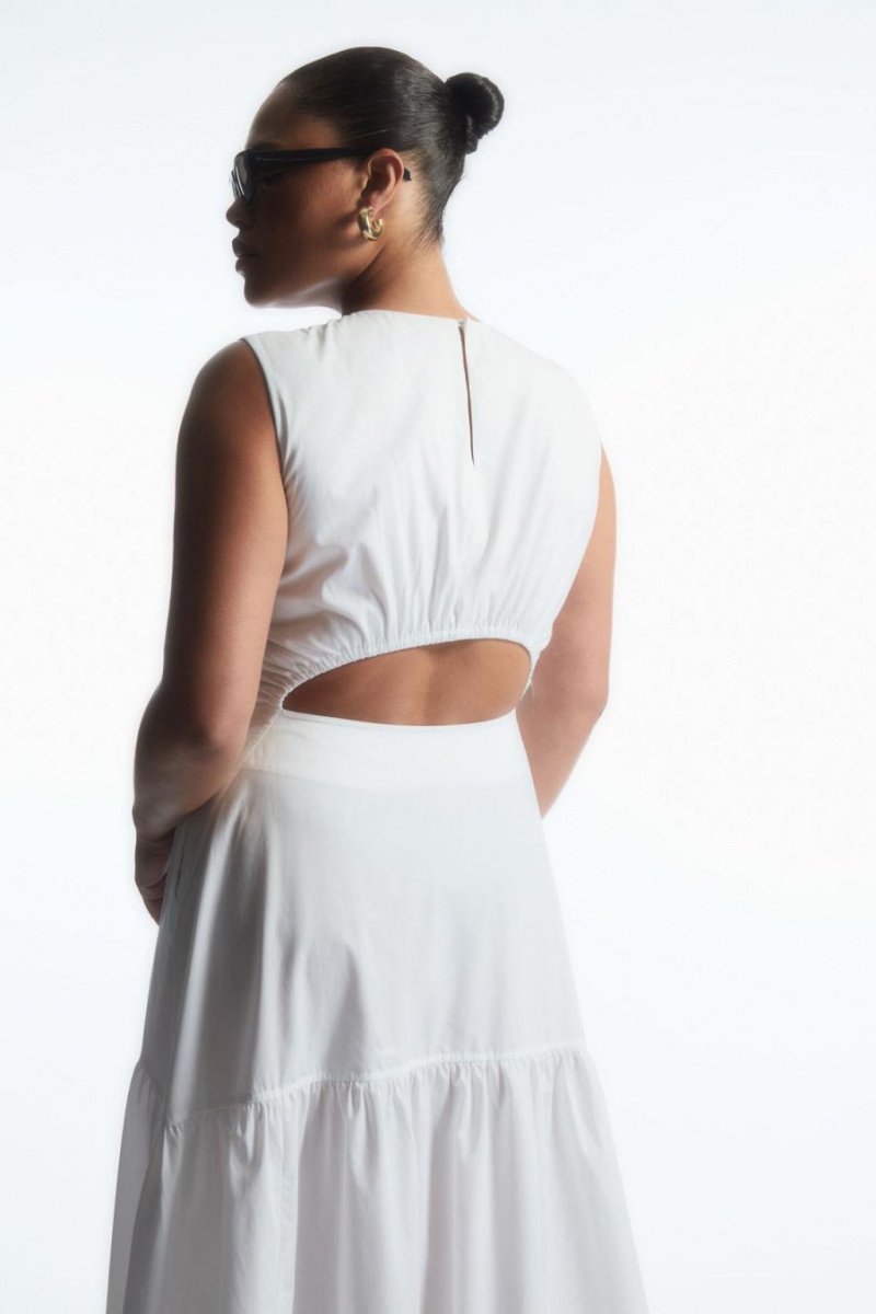 Rochie Dama COS Open-back Tiered Albi | WDPAB-5143
