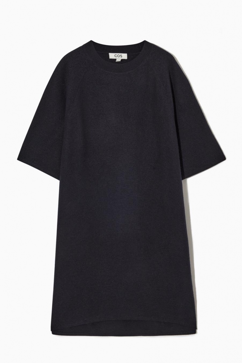 Rochie Dama COS Oversized-fit Lână T-shirt Bleumarin | SZPNK-1378