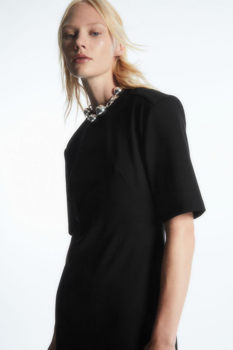 Rochie Dama COS Power-shoulder T-shirt Negrii | NFLTQ-6389
