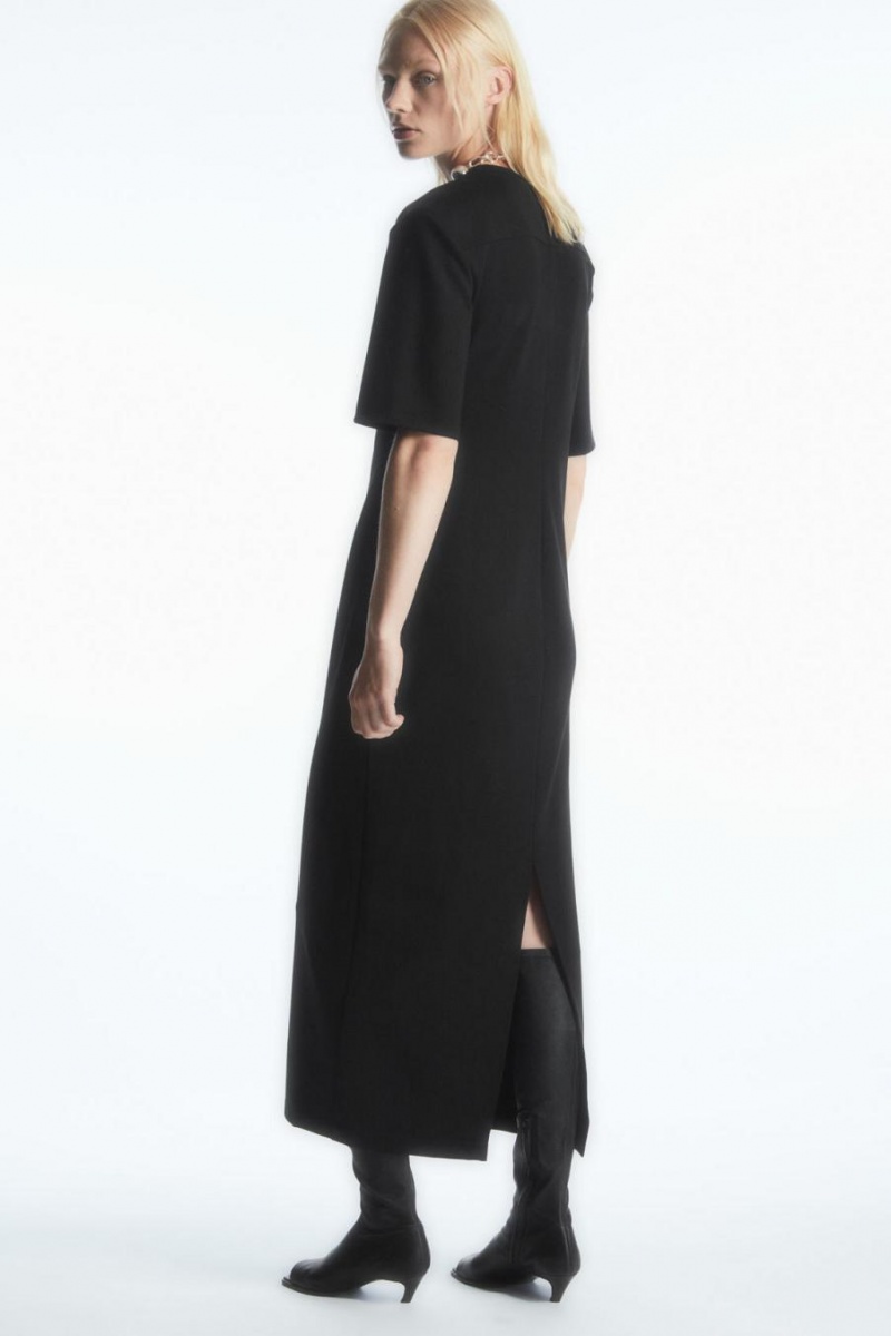 Rochie Dama COS Power-shoulder T-shirt Negrii | NFLTQ-6389