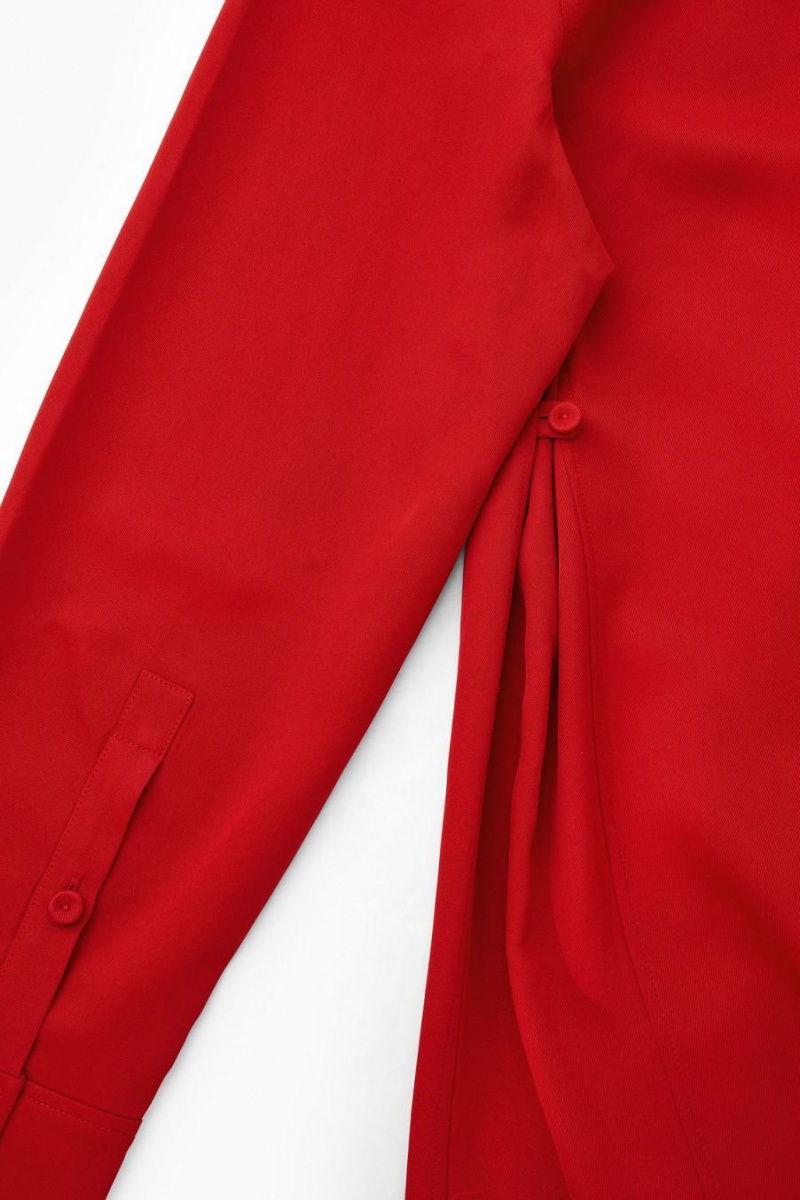 Rochie Dama COS Scarf-detail Draped Midi Rosii | CAWVS-4698