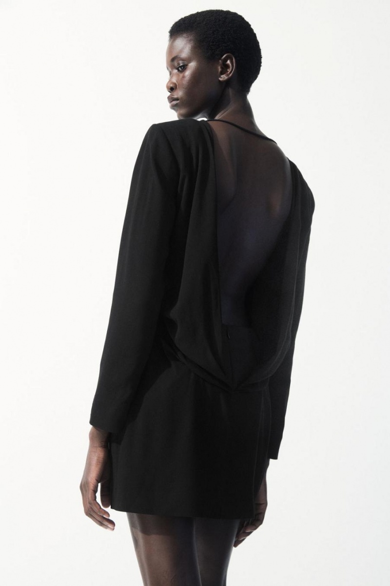 Rochie Dama COS The Draped Open-back Mini Negrii | OLVHS-7081