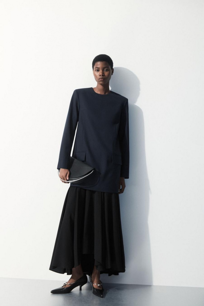 Rochie Dama COS The Tailored Mini Turcoaz Inchis | HYQPV-2918