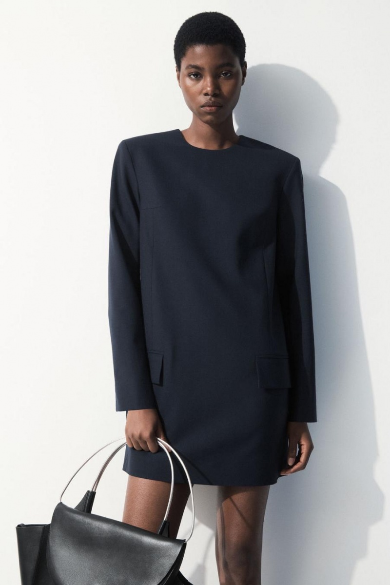 Rochie Dama COS The Tailored Mini Turcoaz Inchis | HYQPV-2918