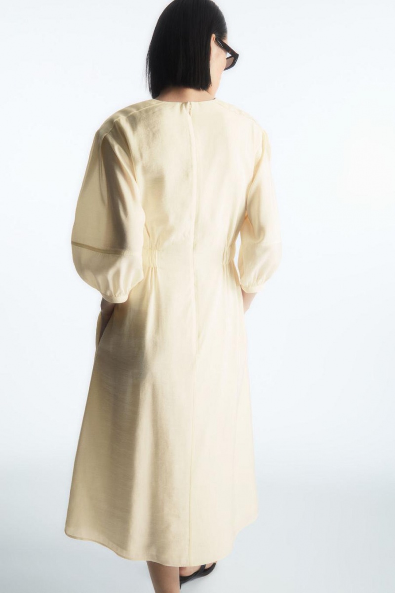 Rochie Dama COS Voluminous V-neck Albi | ARKJF-2106