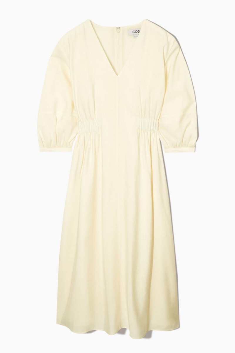Rochie Dama COS Voluminous V-neck Albi | ARKJF-2106