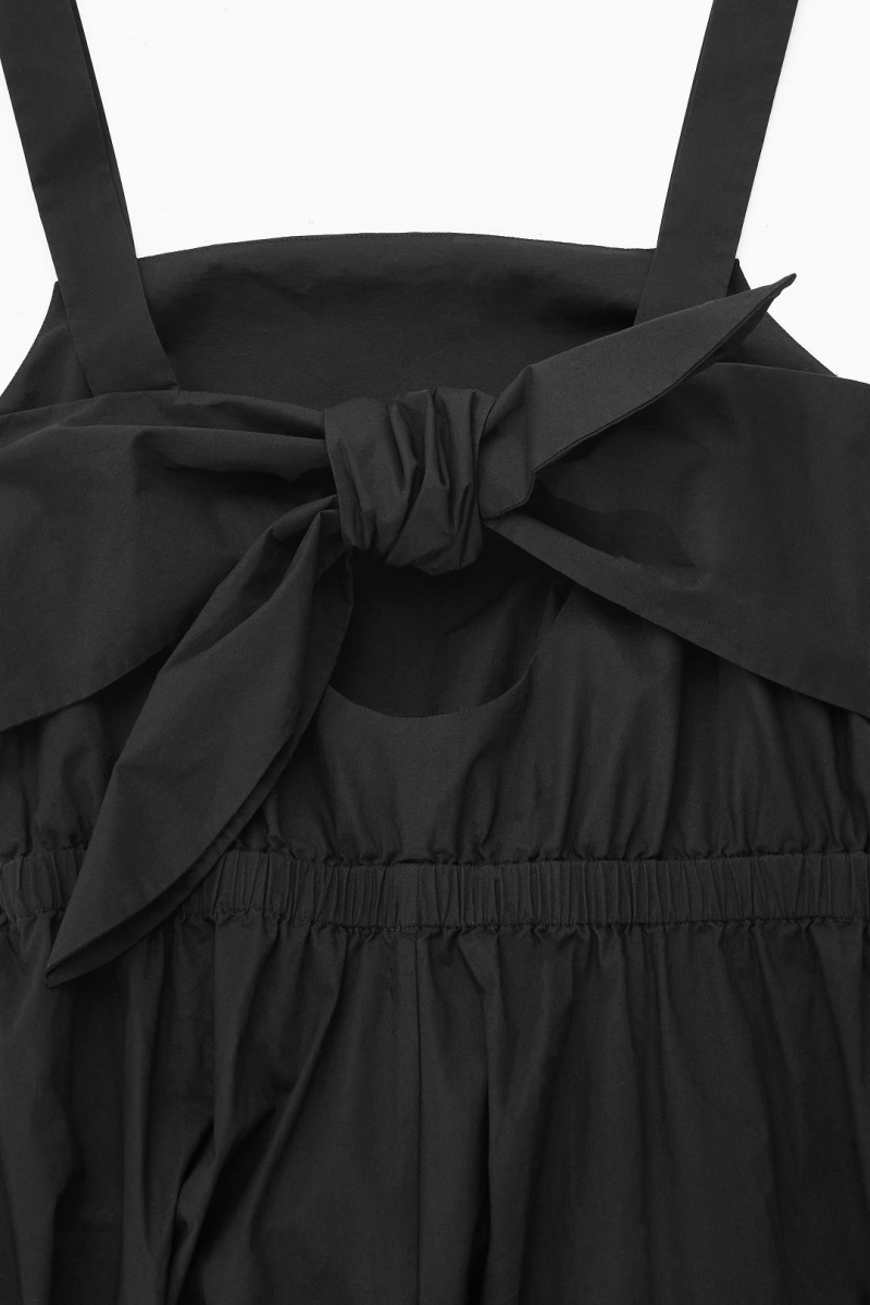 Salopeta Dama COS Bow-back Largi-leg Negrii | NHPEX-4287