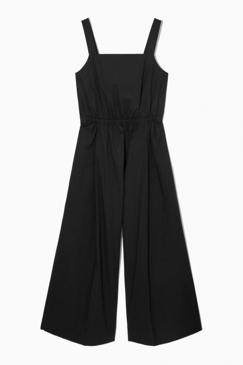 Salopeta Dama COS Bow-back Largi-leg Negrii | JFRHC-7680