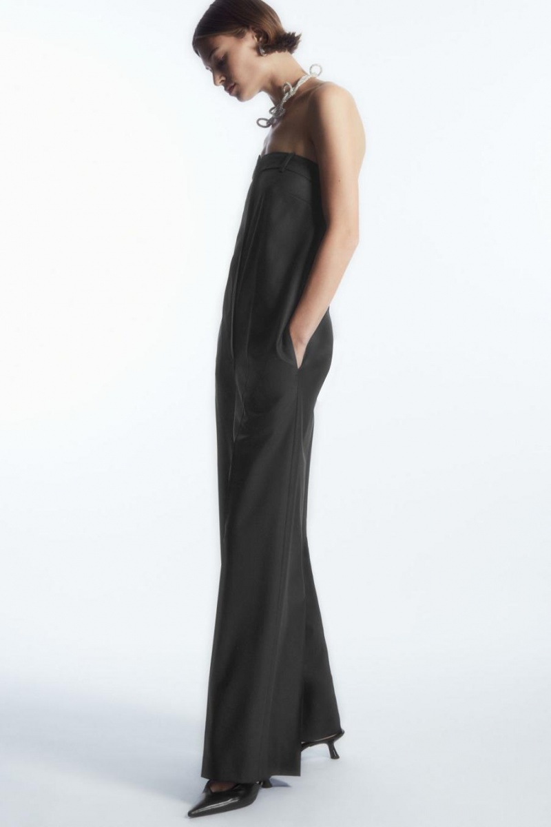 Salopeta Dama COS Strapless Lână Tailored Negrii | OXUCQ-8694