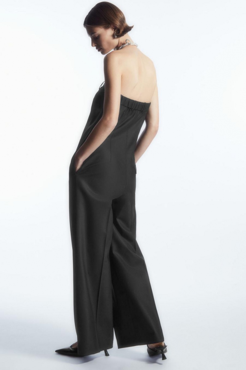 Salopeta Dama COS Strapless Lână Tailored Negrii | OXUCQ-8694