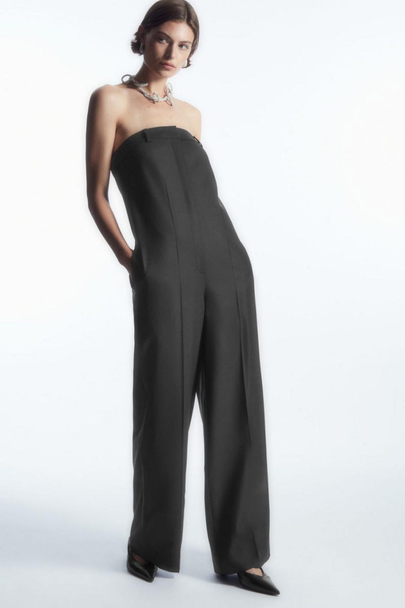 Salopeta Dama COS Strapless Lână Tailored Negrii | OXUCQ-8694