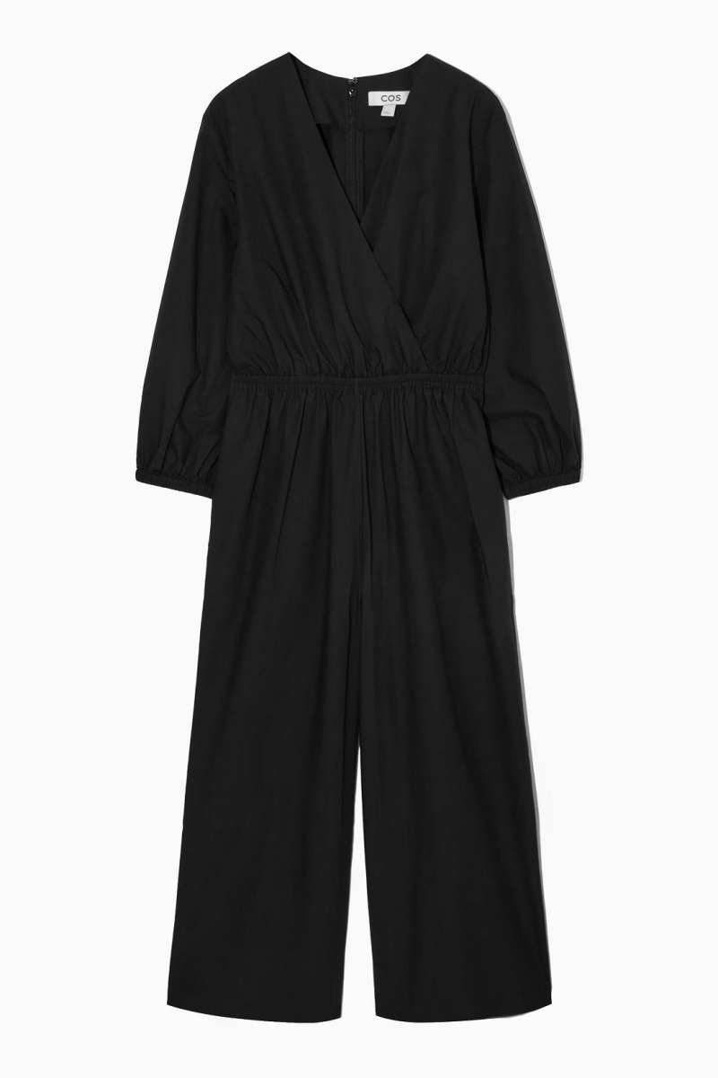 Salopeta Dama COS V-neck Culotte Negrii | ZMVEI-9715