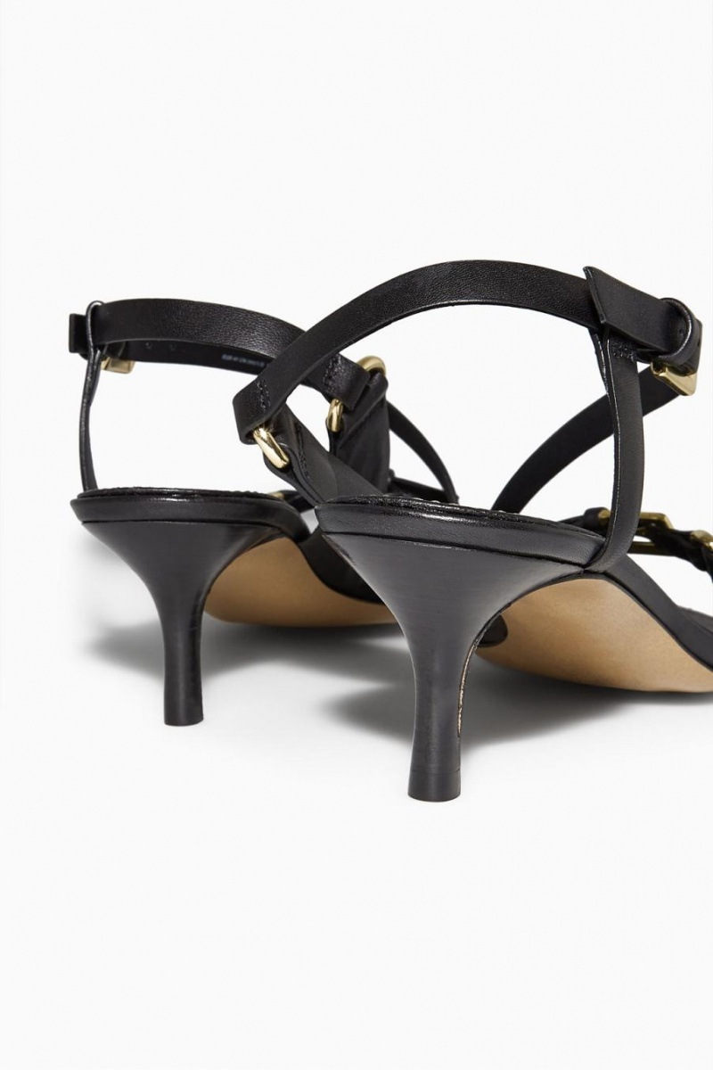 Sandale Dama COS Buckled Cu Bretele Toc Negrii | SVNAO-6980