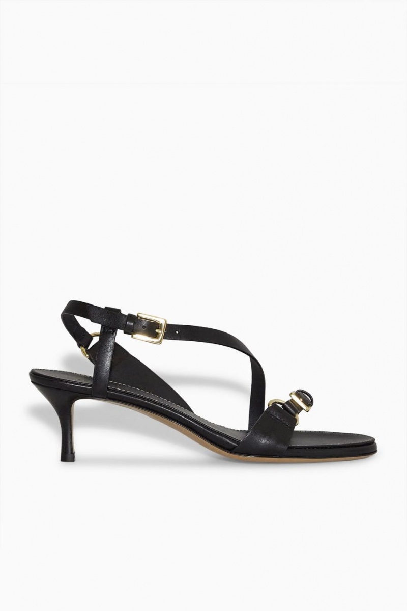 Sandale Dama COS Buckled Cu Bretele Toc Negrii | SVNAO-6980