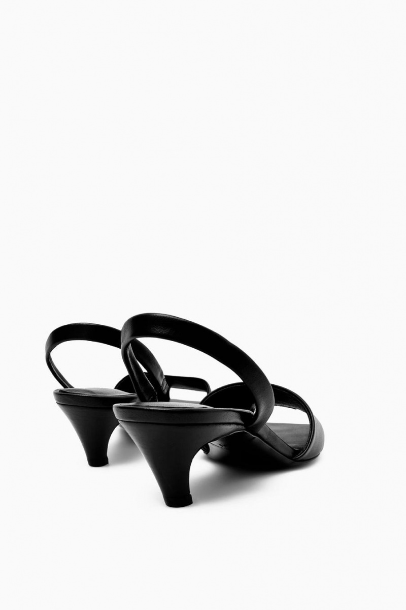 Sandale Dama COS Slingback Piele Negrii | DSOMT-6518