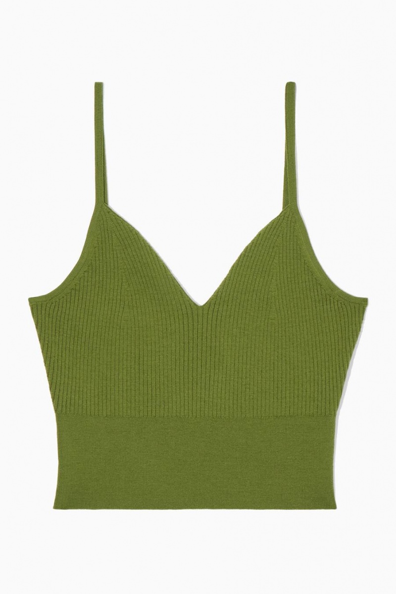 Sutien Dama COS Cu Nervuri-knit Merino Lână Verzi Inchis | TWMZY-5190