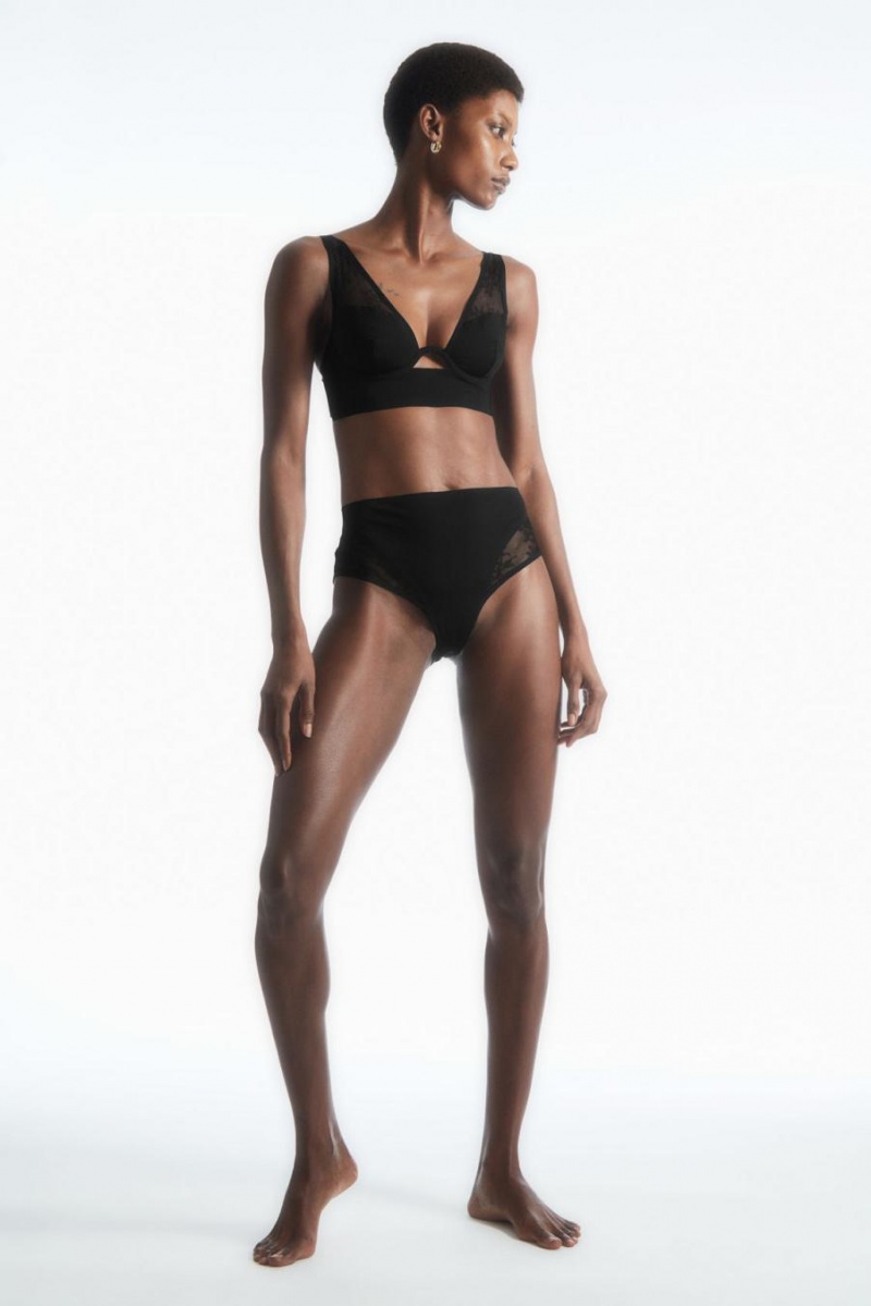 Sutien Dama COS Cut-out Dantela Negrii | KTAJZ-7639