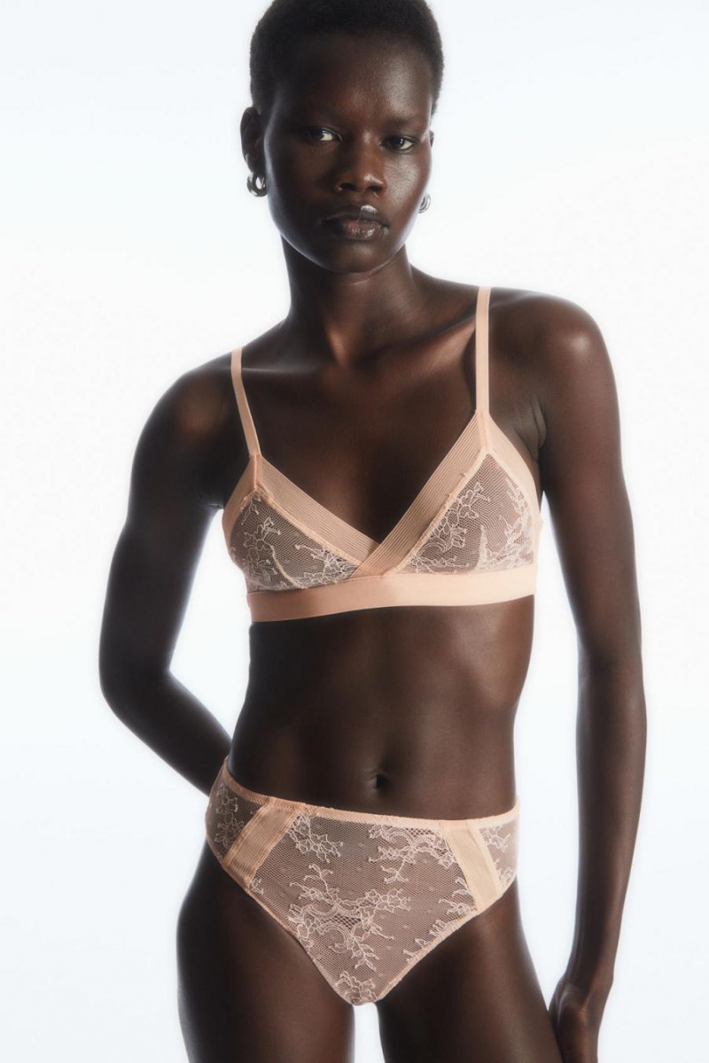 Sutien Dama COS Dantela Triangle Portocalii Deschis | GIARW-3079
