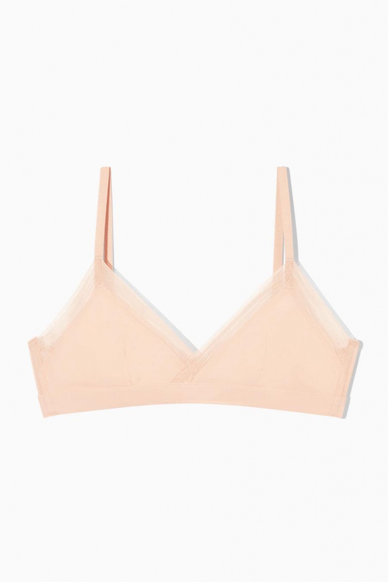 Sutien Dama COS Mesh-trimmed Soft-cup Triangle Corai | FJBOC-0837