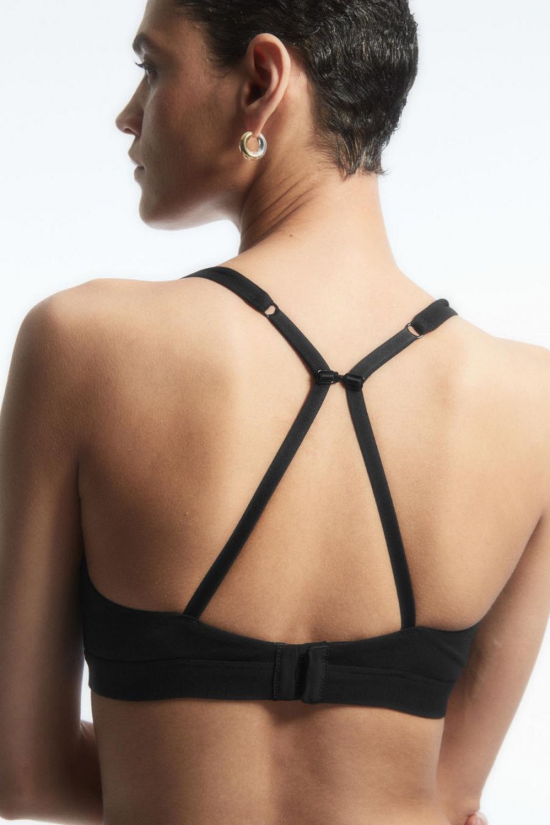 Sutien Dama COS Organic Bumbac Triangle Negrii | QZBJT-0762