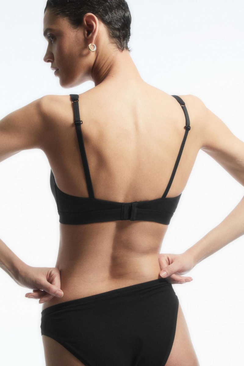 Sutien Dama COS Organic Bumbac Triangle Negrii | QZBJT-0762
