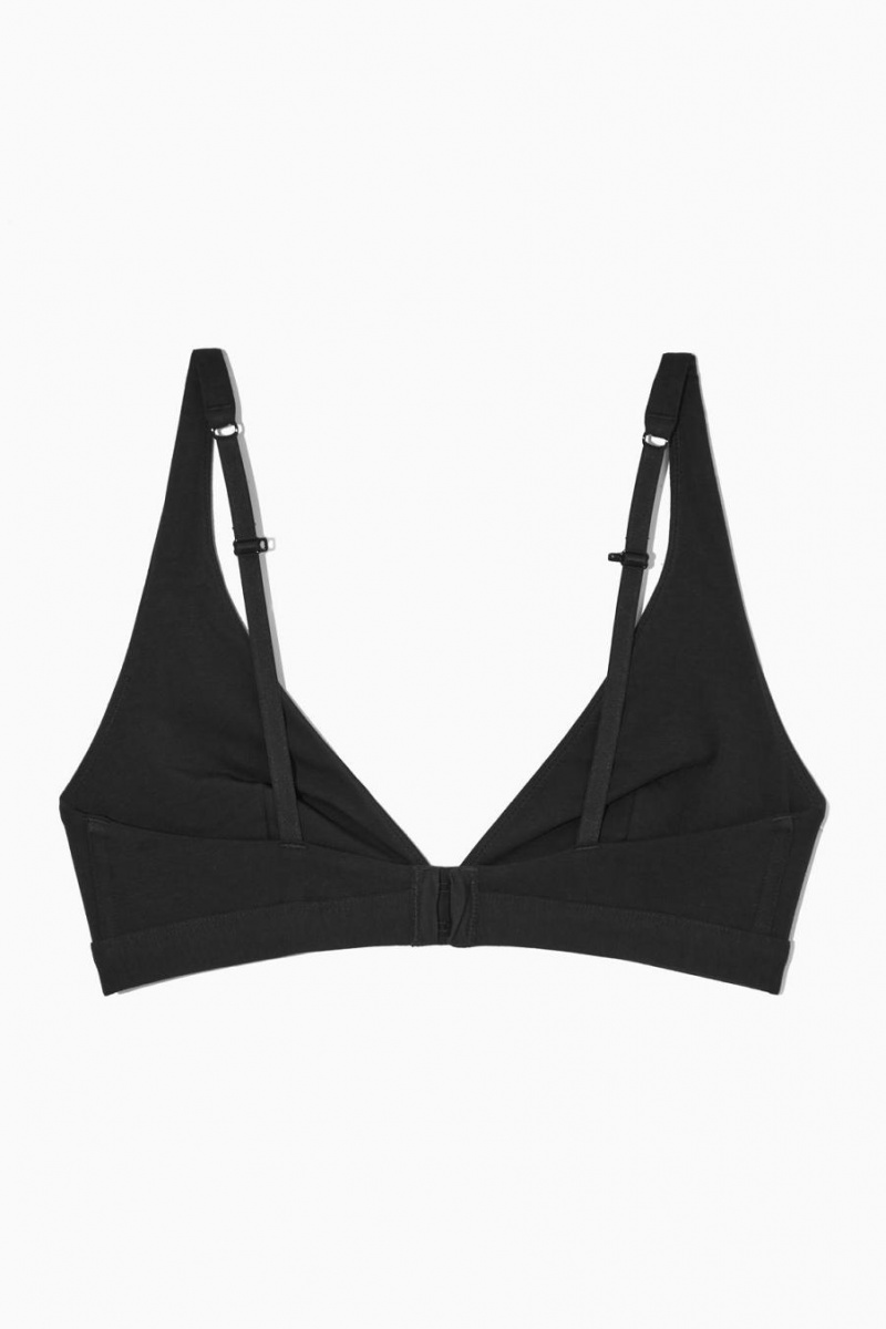 Sutien Dama COS Organic Bumbac Triangle Negrii | QZBJT-0762