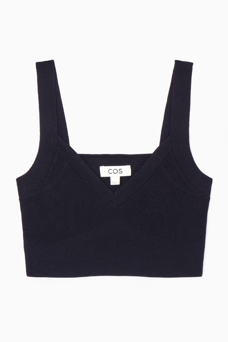 Sutien Dama COS Tricotate V-neck Bleumarin | SPQXW-5281