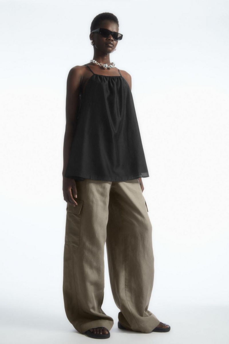 Top Dama COS Halterneck Tunic-style Negrii | ARCWS-8729