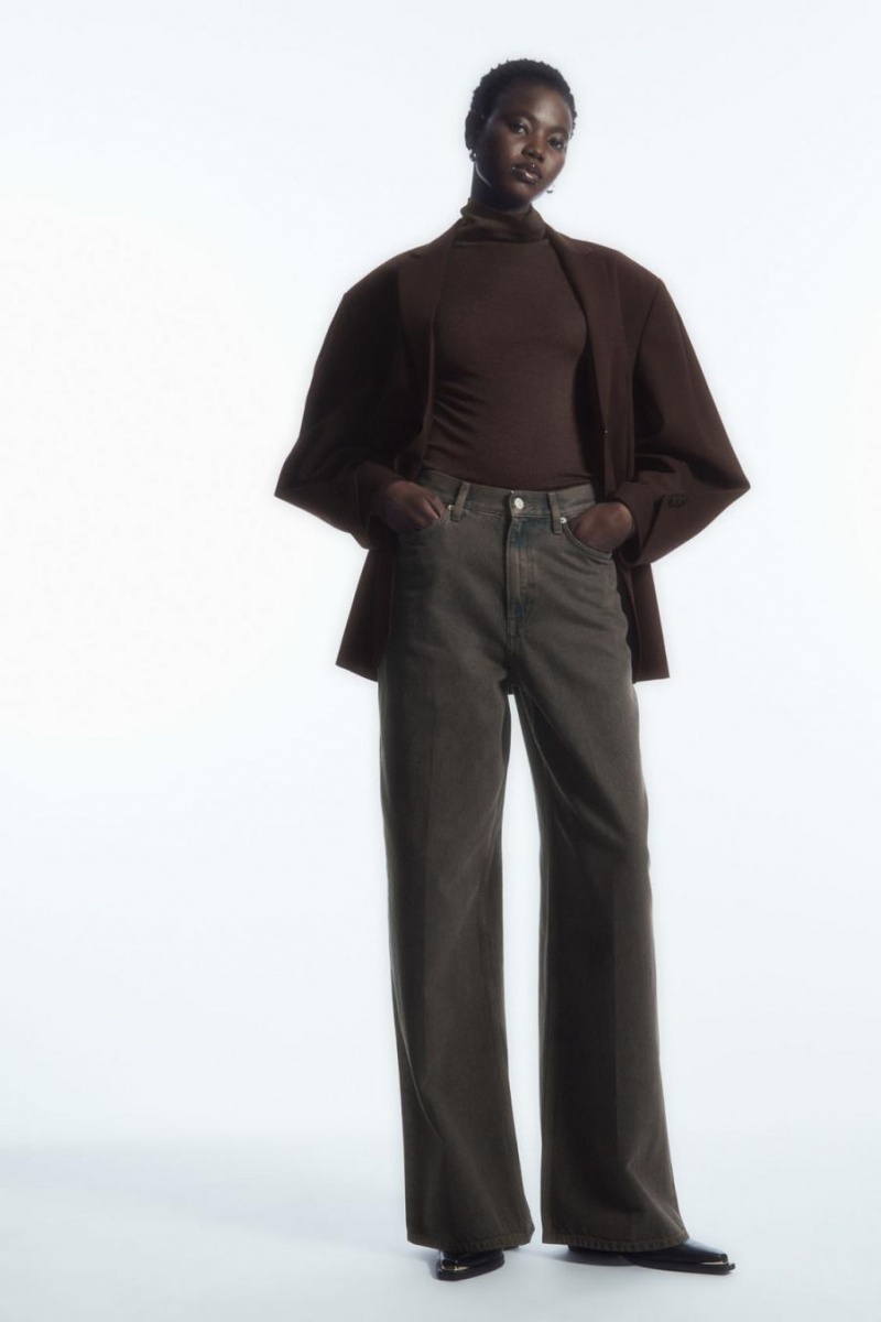 Top Dama COS Merino Lână Turtleneck Maro Inchis | CNWYM-0987