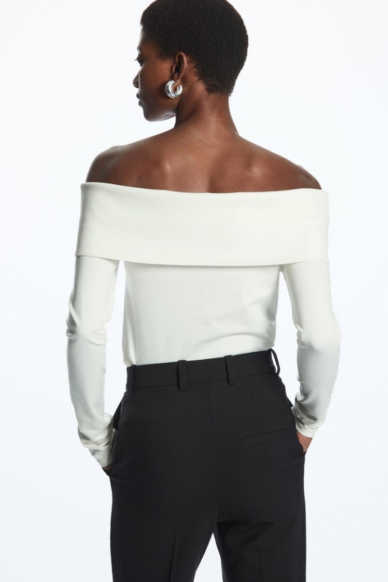 Top Dama COS Off-the-shoulder Long-sleeved Albi | LZVQP-6590