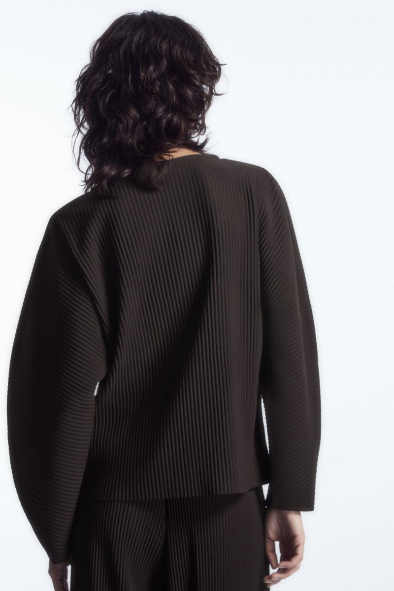 Top Dama COS Rounded Plisat Maro Inchis | IANKS-3098