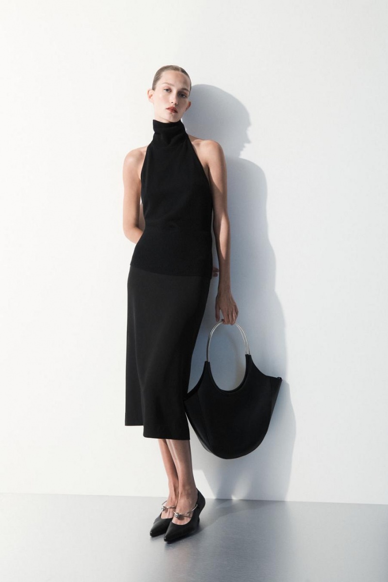 Top Dama COS The Backless Cashmere Negrii | OAWHZ-4027