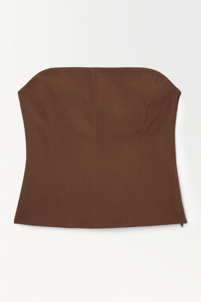 Top Dama COS The Lână Bandeau Maro Inchis | NZPGL-6798