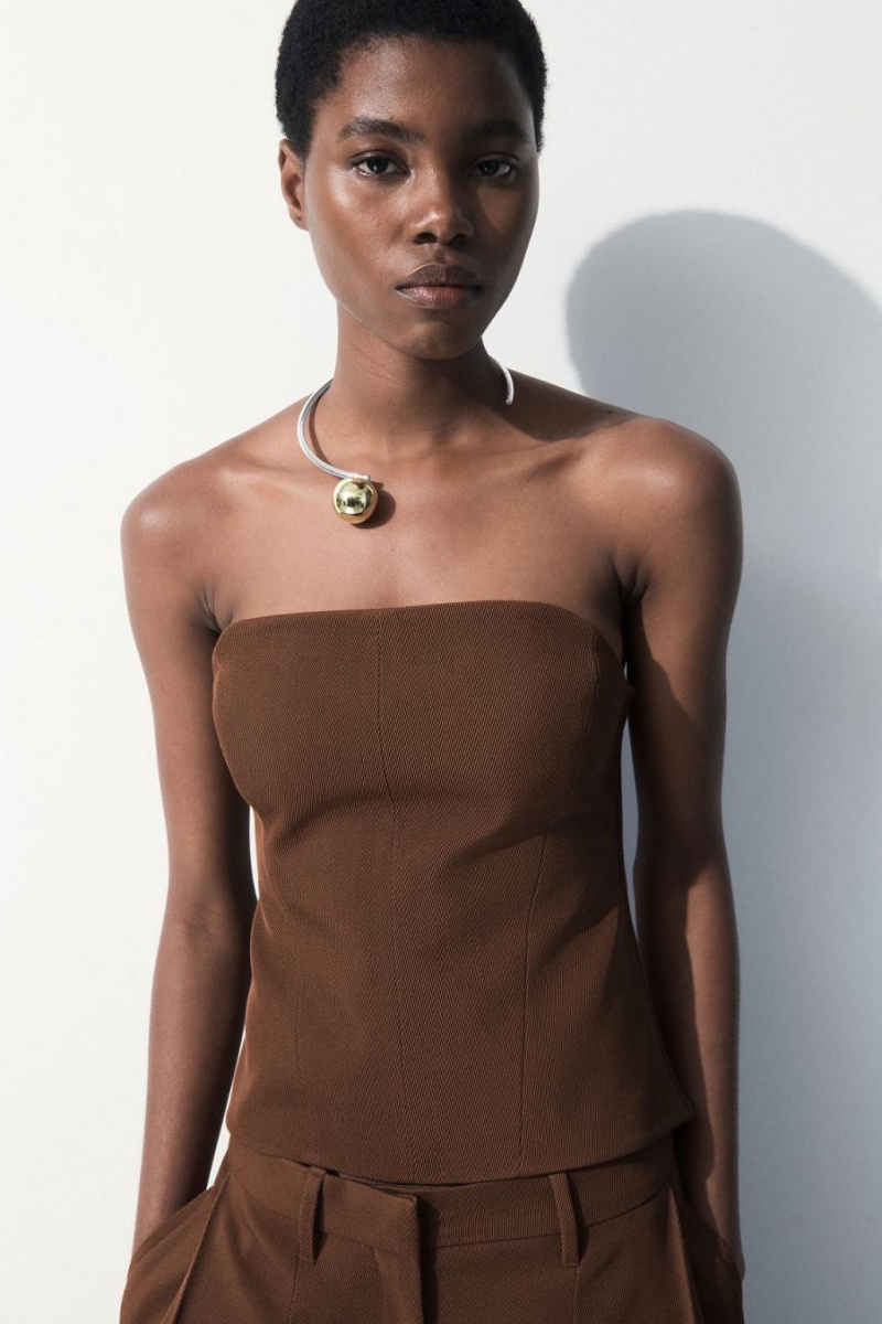 Top Dama COS The Lână Bandeau Maro Inchis | NZPGL-6798