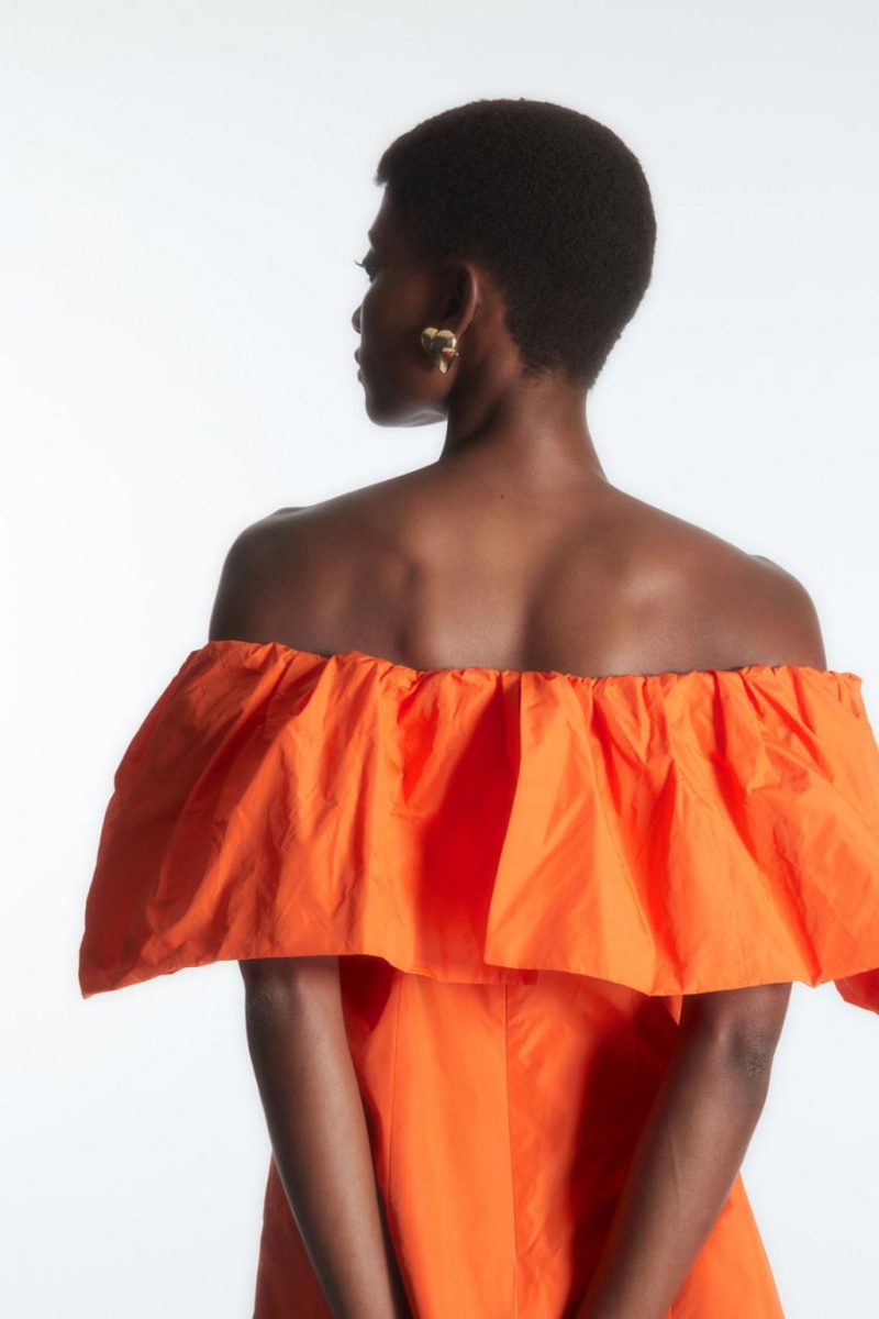 Top Dama COS Voluminous Off-the-shoulder Portocalii Deschis | ZCAYN-4359