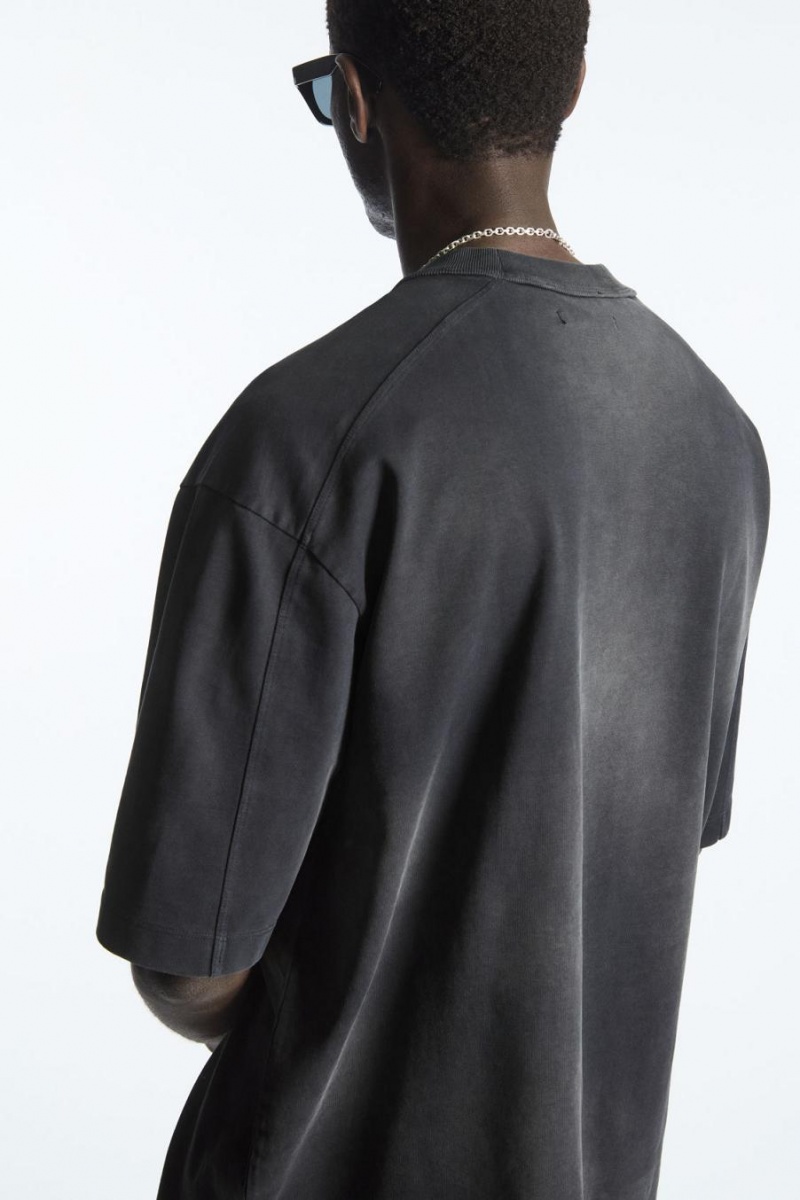 Tricou Barbati COS Heavyweight Mock-neck Negrii | SNGUB-8257