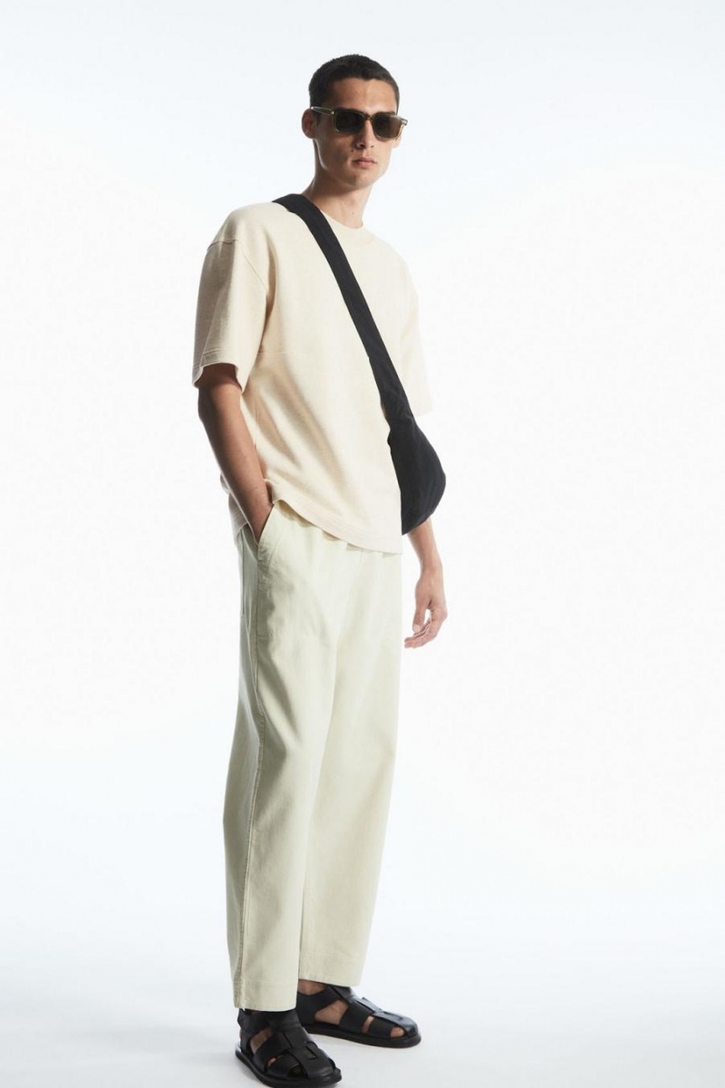 Tricou Barbati COS Oversized Sweat Albi | CEIRW-6437