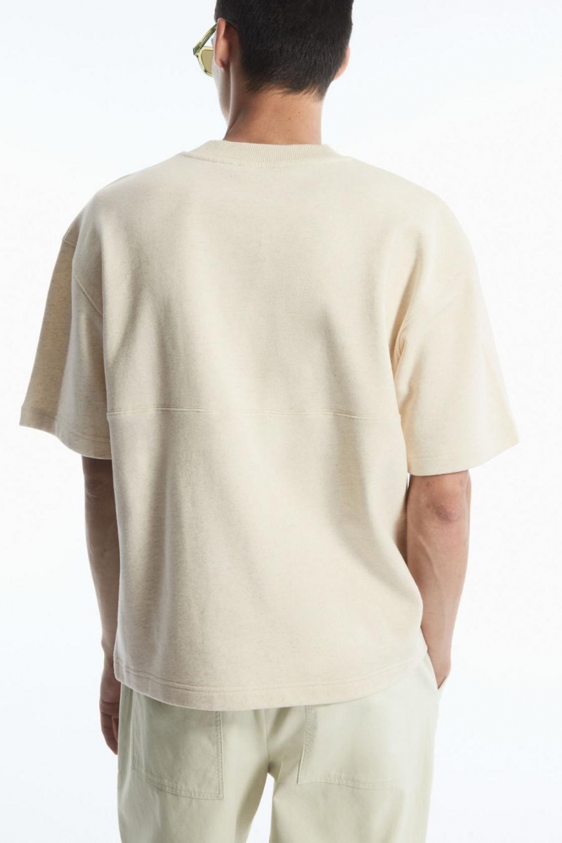 Tricou Barbati COS Oversized Sweat Albi | CEIRW-6437