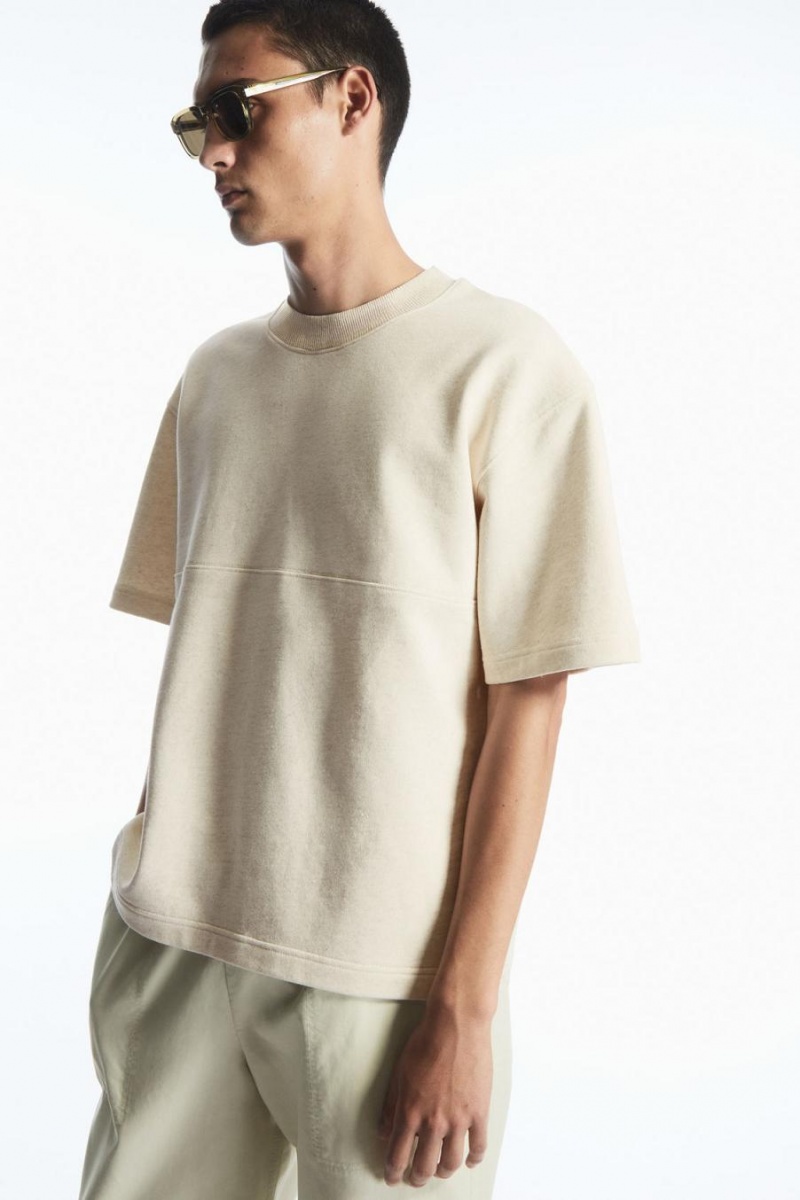 Tricou Barbati COS Oversized Sweat Albi | CEIRW-6437