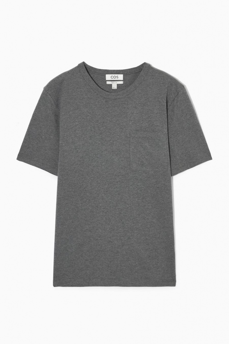Tricou Barbati COS Regular-fit Mélange Gri Inchis | SLQZG-2618