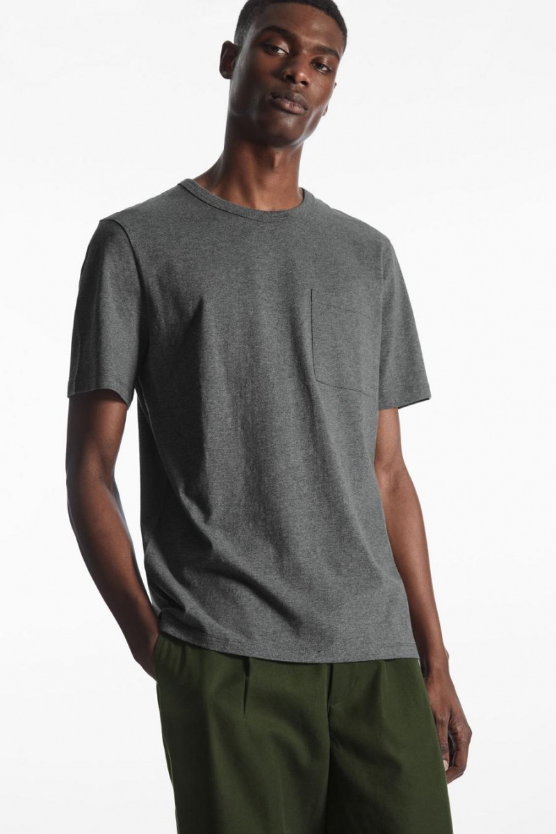 Tricou Barbati COS Regular-fit Mélange Gri Inchis | SLQZG-2618