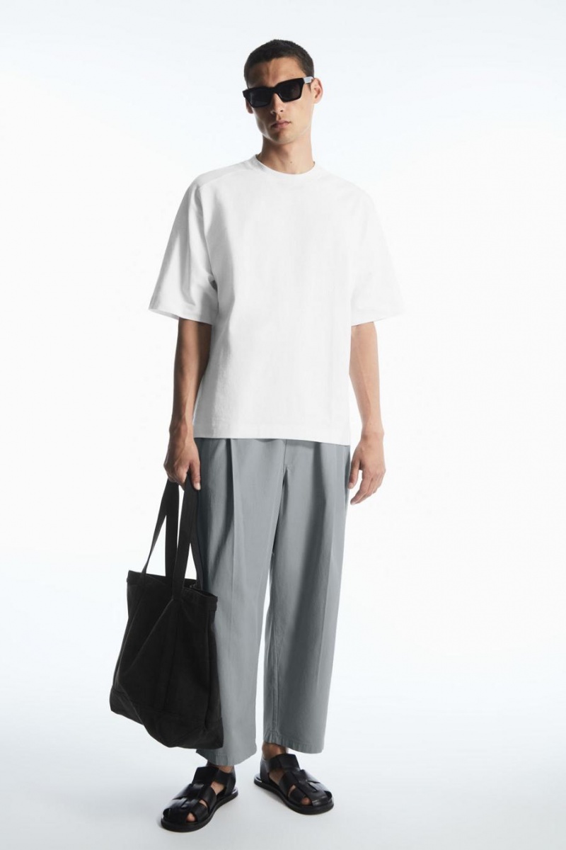 Tricou Barbati COS Relaxed-fit Panelled Albi | VKPMS-8074