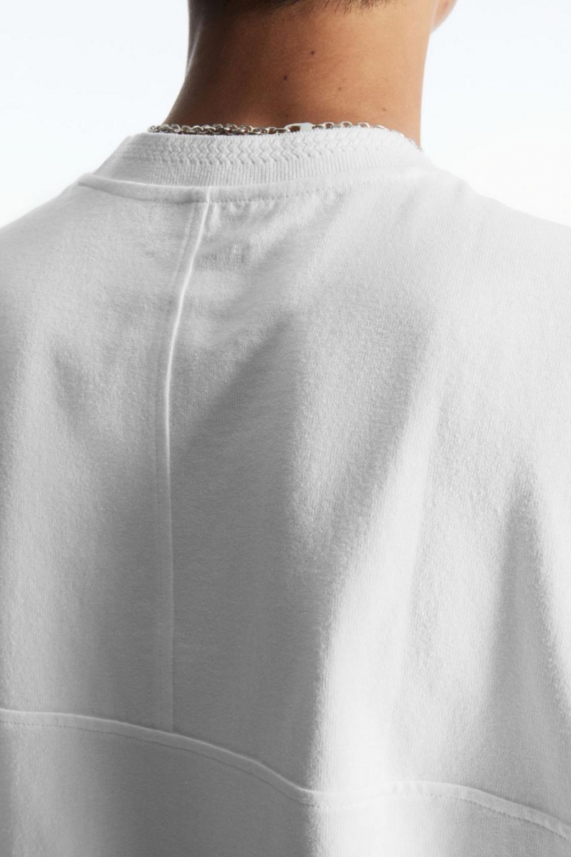 Tricou Barbati COS Relaxed-fit Panelled Albi | VKPMS-8074