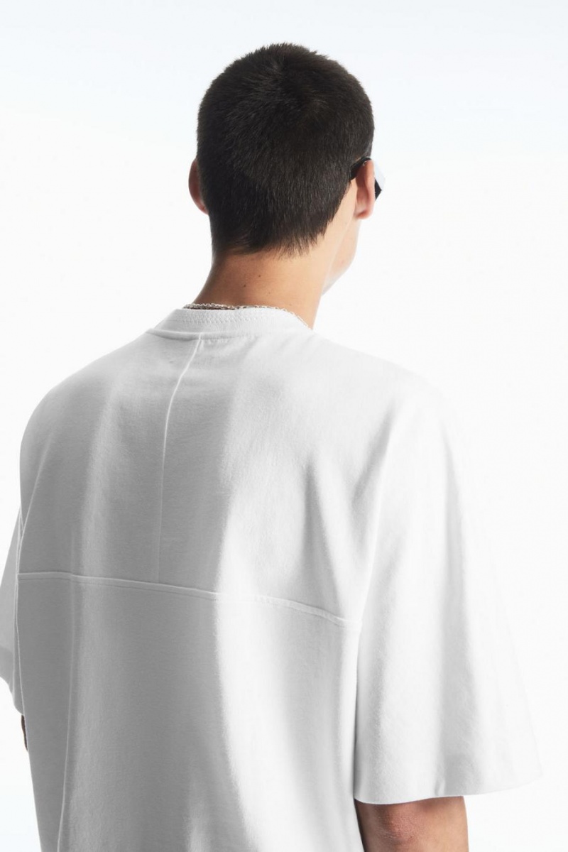 Tricou Barbati COS Relaxed-fit Panelled Albi | VKPMS-8074